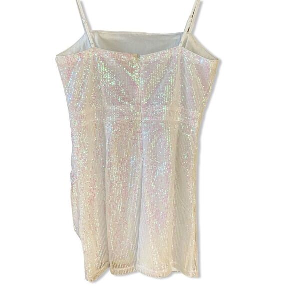 NWT superdown harlee sequin cami dress white mini party Revolve M - Picture 6 of 11